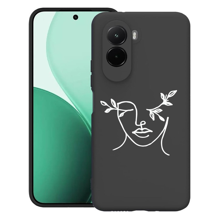 BestCase® Husa TPU Ultra Slim Compatibil cu Poco M7, cu Design Woman Abstract, 3119618 B 736