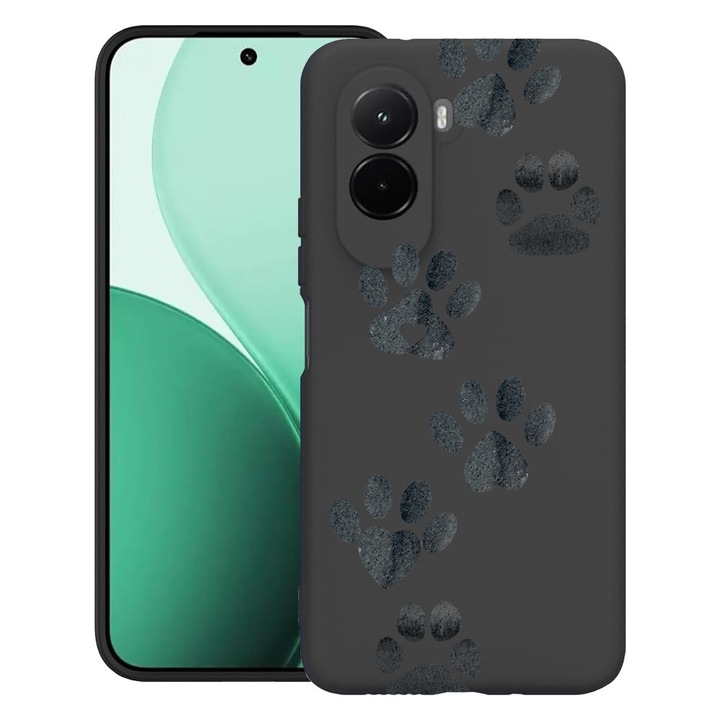 BestCase® Husa TPU Ultra Slim Compatibil cu Poco M7, cu Design Dog Paw, 3119618 B 1013