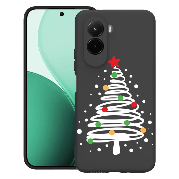 BestCase® Husa TPU Ultra Slim Compatibil cu Poco M7, cu Design Crhistmas Tree, 3119618 B 1608