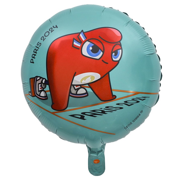 3D alumínium lufi, sportkabala, kétoldalas modell, Párizs 2024, türkiz, 45 cm