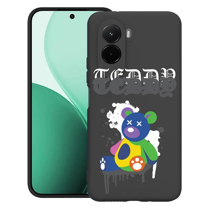 BestCase® Husa TPU Ultra Slim Compatibil cu Poco M7, cu Design Teddy Bear Pastel Colors, 3119618 B 1567