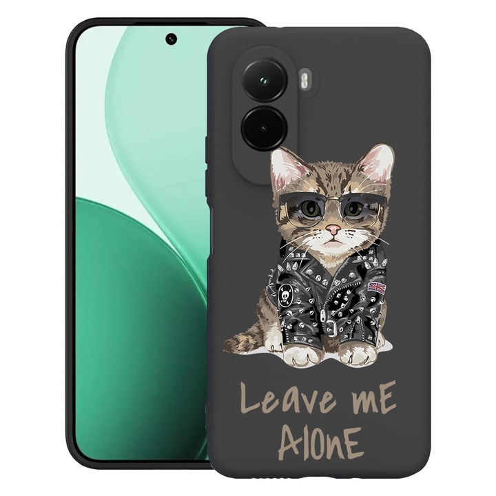 BestCase® Husa TPU Ultra Slim Compatibil cu Poco M7, cu Design Leave Me Alone Cat, 3119618 B 1796