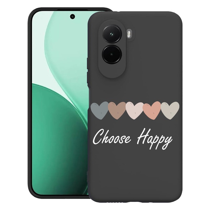 BestCase® Husa TPU Ultra Slim Compatibil cu Poco M7, cu Design Choose Happy, 3119618 B 1854