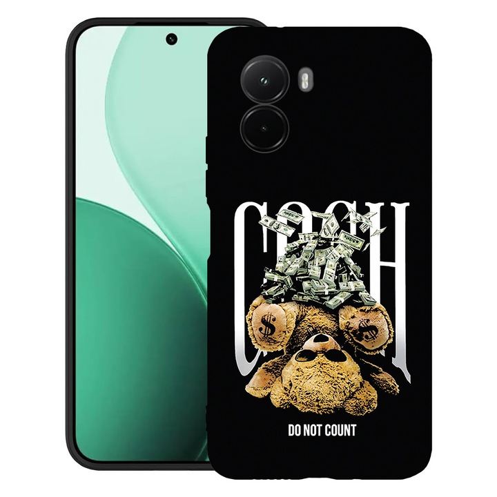 BestCase® Husa TPU Ultra Slim Compatibil cu Poco M7, cu Design Teddy Bear Money, 3119618 B 1460