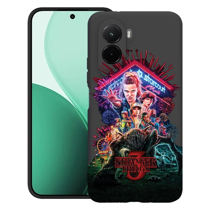 BestCase® Husa TPU Ultra Slim Compatibil cu Poco M7, cu Design Stranger Things, 3119618 B 372