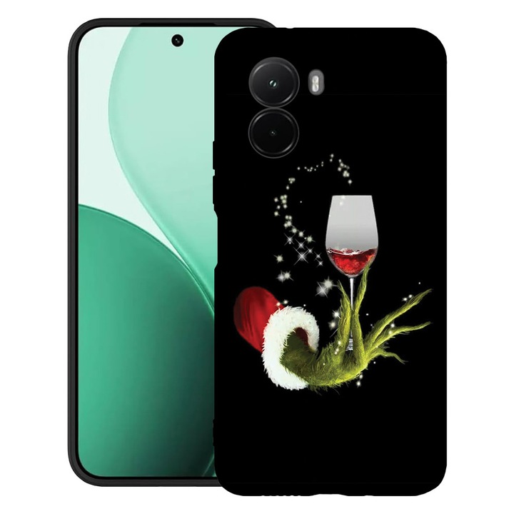 BestCase® Husa TPU Ultra Slim Compatibil cu Poco M7, cu Design Xmas GreenMass, 3119618 B 1355