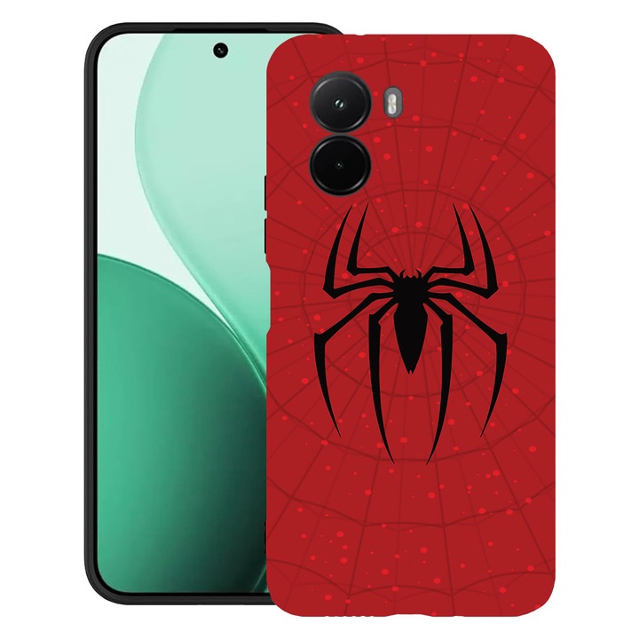 BestCase® Husa TPU Ultra Slim Compatibil cu Poco M7, cu Design Spider, 3119618 B 1433