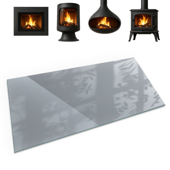 Panou de protectie din sticla, Coloray, Culoare Gri, 120x60 cm, Protectie parchet si gresie, Termorezistenta, pentru Living, 0100107801800cc9ba4ab