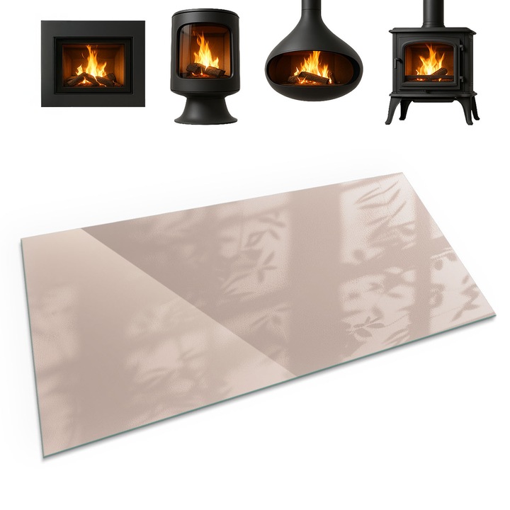 Panou de protectie din sticla, Coloray, Culoare Maro Deschis, 120x60 cm, Protectie parchet si gresie, Termorezistenta, pentru Living, 0100107801800ccd9c1b5