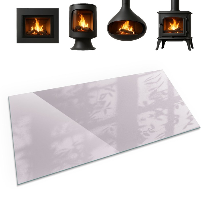 Placa din sticla securizata, Coloray, Culoare Violet Deschis, 120x60 cm, Protectie podea semineu, Accesoriu modern, Usor de curatat, 0100107801800ccdad0d8