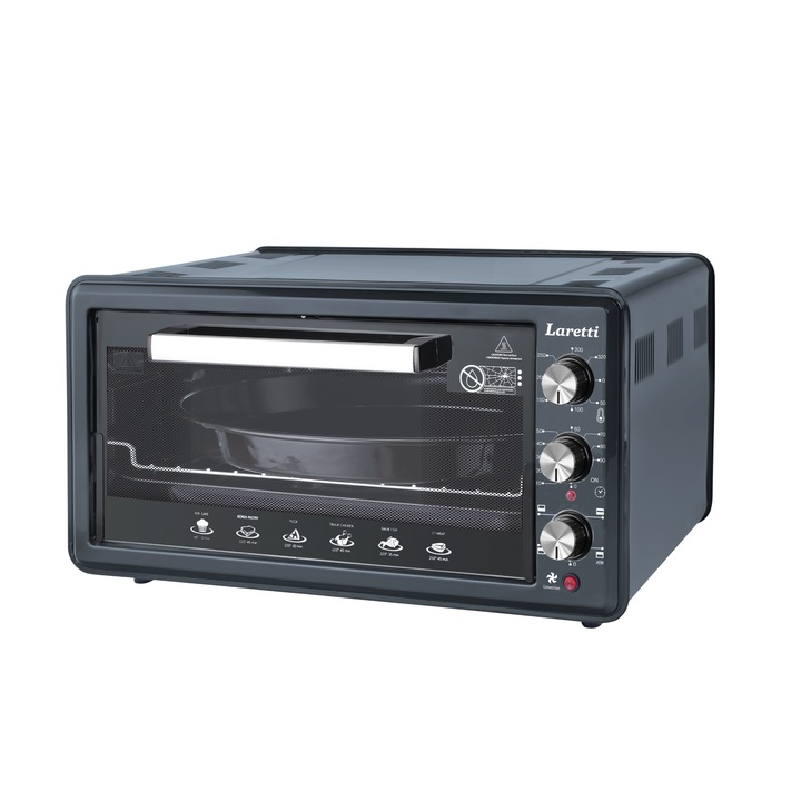 Cuptor electric Laretti LR-EC3912, 1500W, 45L, Grafit, Termostat reglabil 50-320C, Timer 90 min