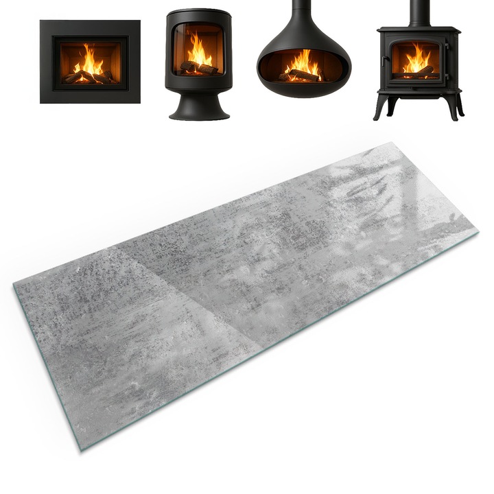 Suport de sticla sub semineu, Coloray, Model De Fundal Abstract, 125x50 cm, Gri, Decorativ, Modern, 010010780190000013751