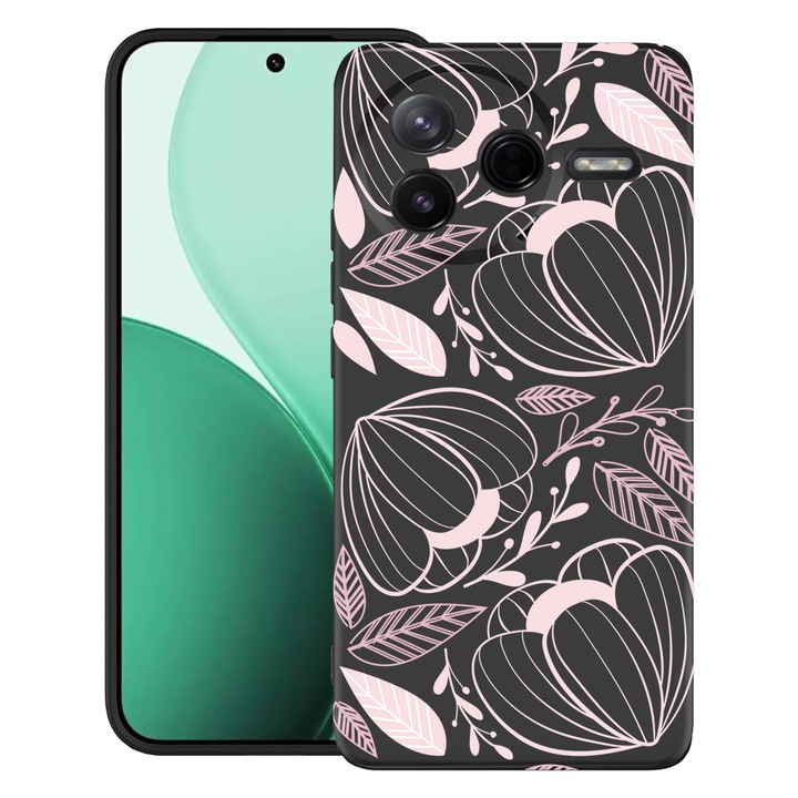 BestCase® Husa TPU Ultra Slim Compatibil cu Poco F7 Pro, cu Design Tropical Pink Flowers, 3119612 B 113