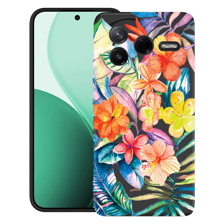 BestCase® Husa TPU Ultra Slim Compatibil cu Poco F7 Pro, cu Design Topical Flowers, 3119612 B 498