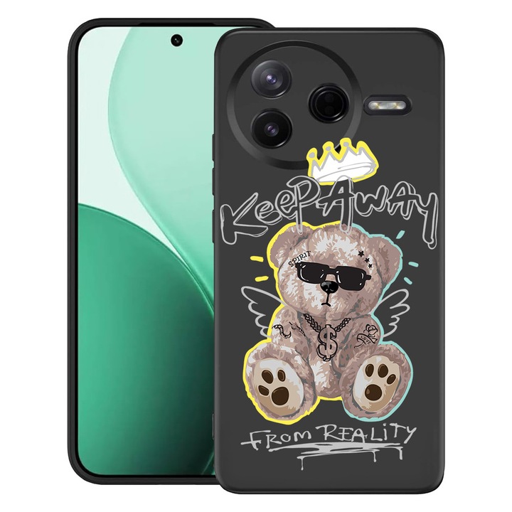 BestCase® Husa TPU Ultra Slim Compatibil cu Poco F7 Pro, cu Design Teddy Bear Keep Away, 3119612 B 1562