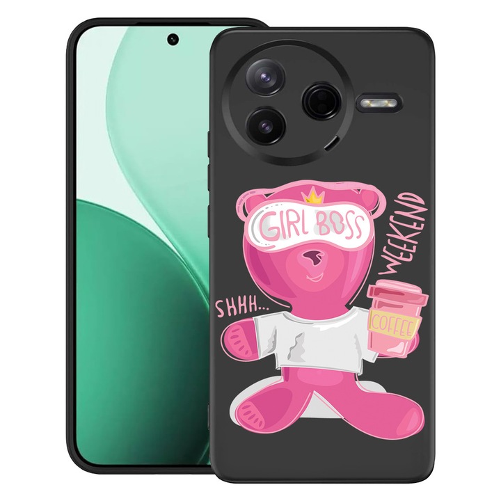 BestCase® Husa TPU Ultra Slim Compatibil cu Poco F7 Pro, cu Design Teddy Bear - Gril Boss, 3119612 B 1569