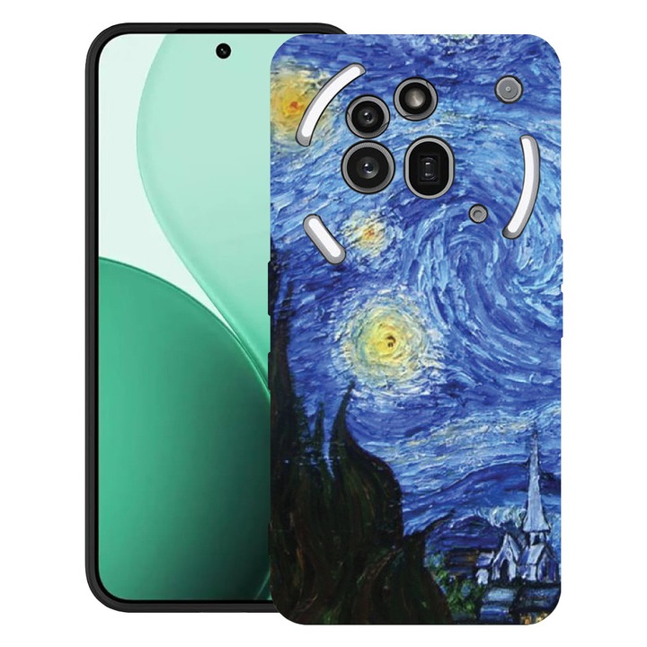 BestCase® Husa TPU Ultra Slim Compatibil cu Nothing Phone (3a) Pro, cu Design Van Gogh - Starry Night, 3119624 B 1269