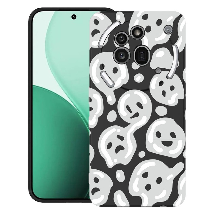 BestCase® Ултра тънък TPU калъф, съвместим с Nothing Phone (3a) Pro, със сив кисел усмихнат дизайн, 3119624 B 1000