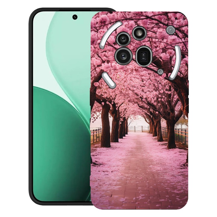 BestCase® Ултра тънък TPU калъф, съвместим с Nothing Phone (3a) Pro, с дизайн „Черешови дървета в цвят“, 3119624 B 1379