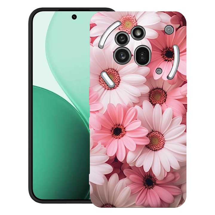 BestCase® Ултра тънък TPU калъф, съвместим с Nothing Phone (3a) Pro, с дизайн Розова маргаритка, 3119624 B 1144