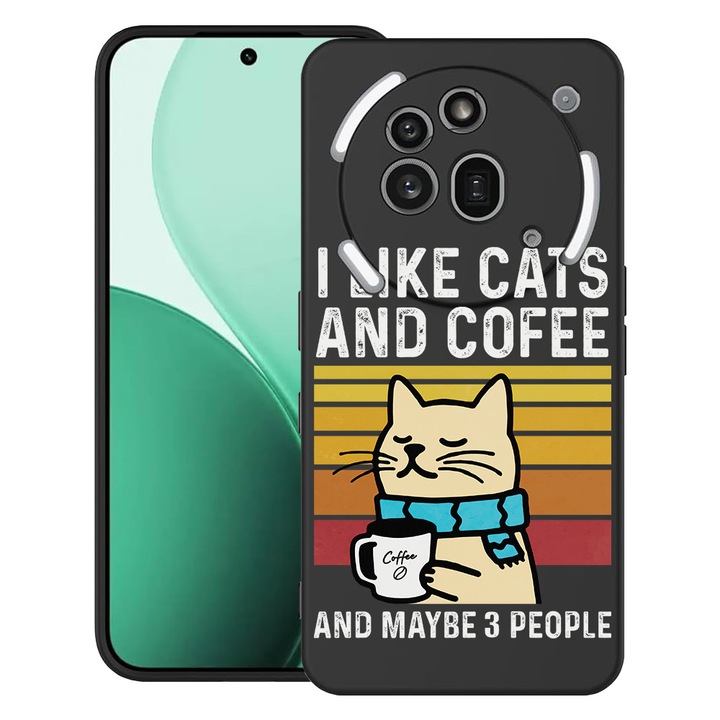 BestCase® Husa TPU Ultra Slim Compatibil cu Nothing Phone (3a) Pro, cu Design Cats And Cofee, 3119624 B 1851