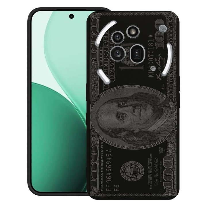 BestCase® Ултра тънък TPU калъф, съвместим с Nothing Phone (3a) Pro, с дизайн MR. Franklin 100 долара, 3119624 B 1454