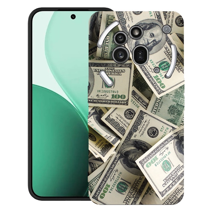 BestCase® Husa TPU Ultra Slim Compatibil cu Nothing Phone (3a) Pro, cu Design Money Pattern, 3119624 B 1444