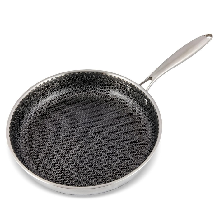 Професионален тиган от неръждаема стомана с керамично покритие тип пчелна пита - 28 см ZASS ZG-SSFP 01-28