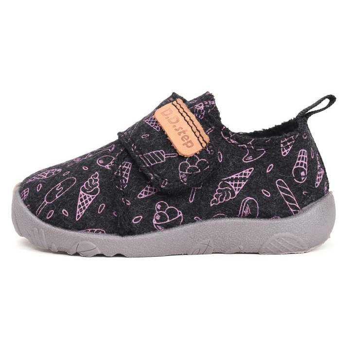 Vízlepergető papucs óvodába/iskolába szűrke gyapjú, Szürke