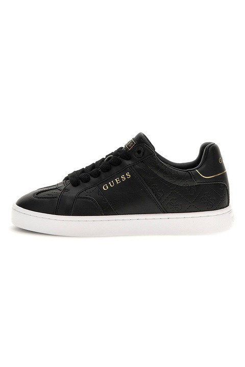 GUESS, Pantofi sport low-cut din piele ecologica, Negru