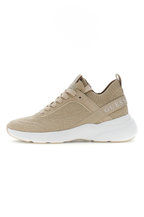 GUESS, Pantofi sport din material textil cu talpa demi-wedge, Bej