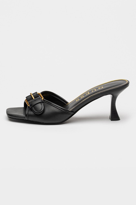 GUESS, Papuci din piele ecologica cu toc, Negru