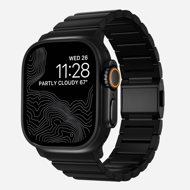 Bratara din titan pentru smartwatch Nomad, 46mm/49mm, neagra