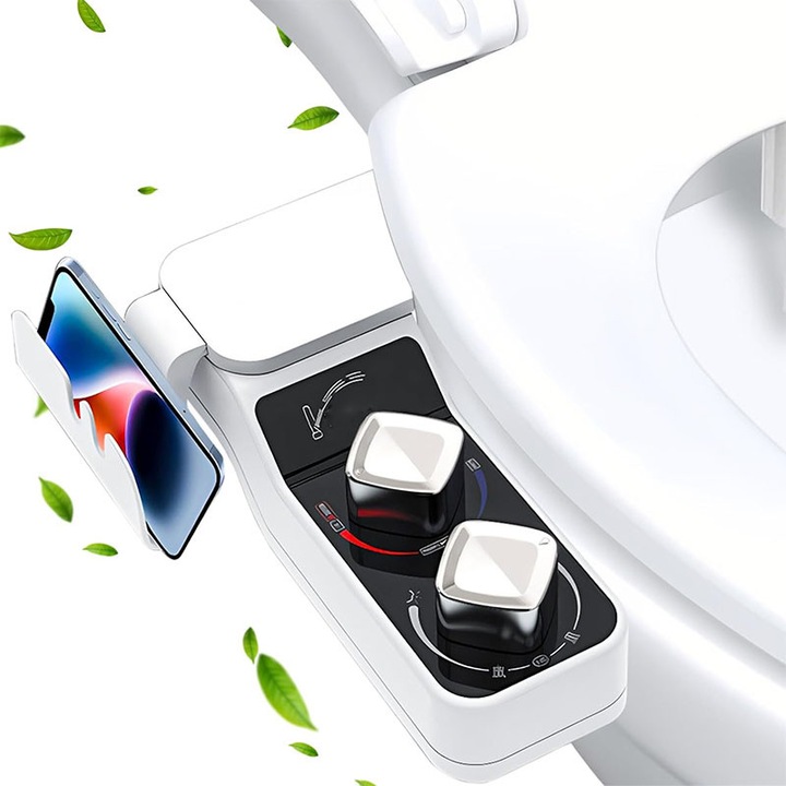 Bideu retractabil pentru toaleta cu auto curatare non electric, Control de Presiune, pentru igiena personala, Kit Accesorii WC, Sistem Bidet pentru Colac si Capac de Toalete, Set pentru Baie