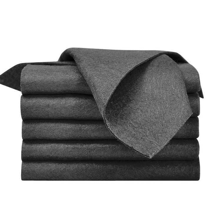Set lavete magice din microfibra, gri, 5 bucăți, 30x30cm, absorbante, fără urme de apă