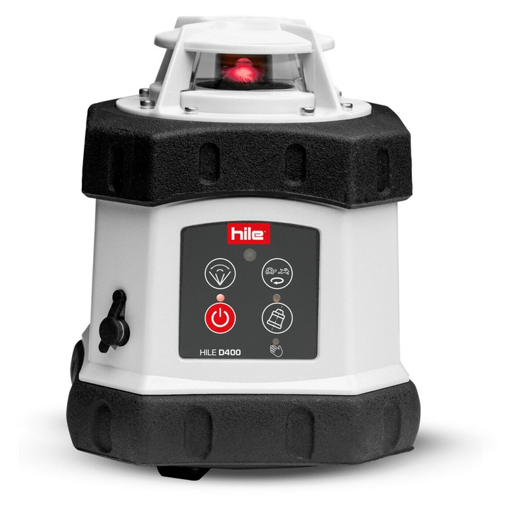 Nivela laser rotativa Hile D400, rosu, set complet, 400m, IP54