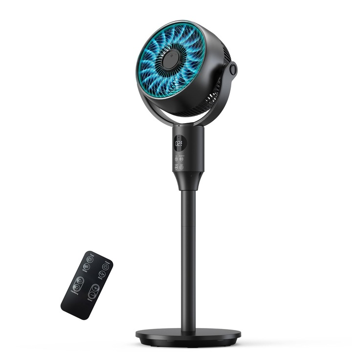 Ventilator de pardoseala JYMIPA, 8 trepte viteza, 3 moduri, oscilatie 80x90, inaltime ajustabila