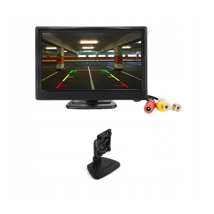 Monitor LCD 5", camera de marsarier, 2 intrari video, 800x480px, 12V