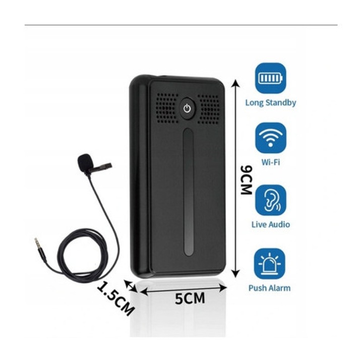 Шпионско устройство, Spreest, WiFi, микрофон, 90x50x15 мм, пълен комплект