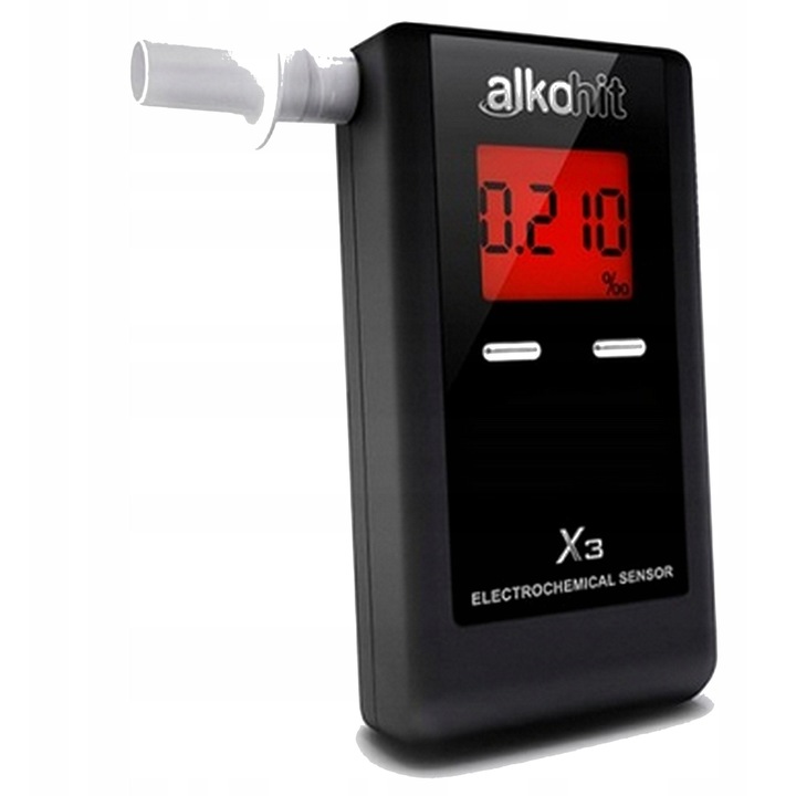 Алкохолен тестер Alkohit X3, електрохимичен, черен, 105x52x24 мм, пълен комплект