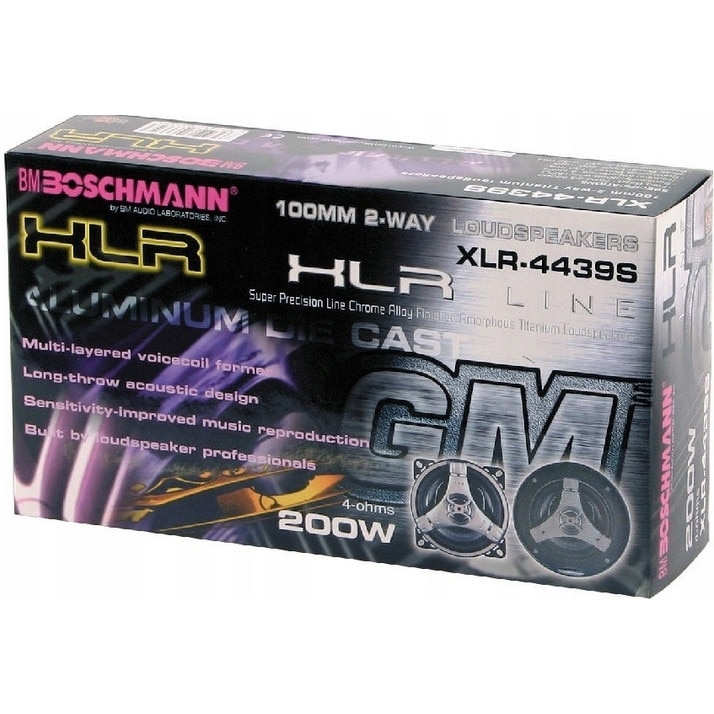 Set boxe auto Boschmann XLR-4439S 100mm 4ohm, 200W, 75-23000Hz, 4