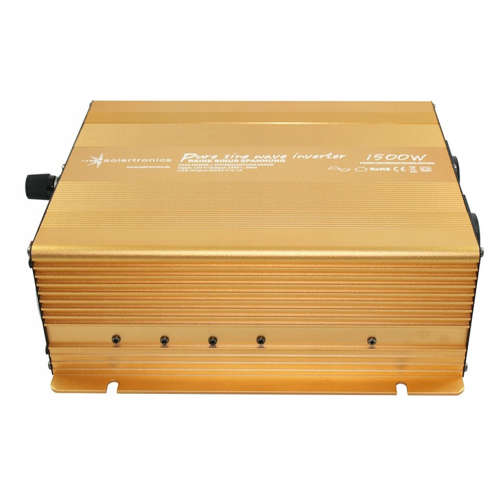 Invertor auto 1500W, 12V/230V, USB, sinusoidal, dimensiuni 325x255x103mm, editie Gold