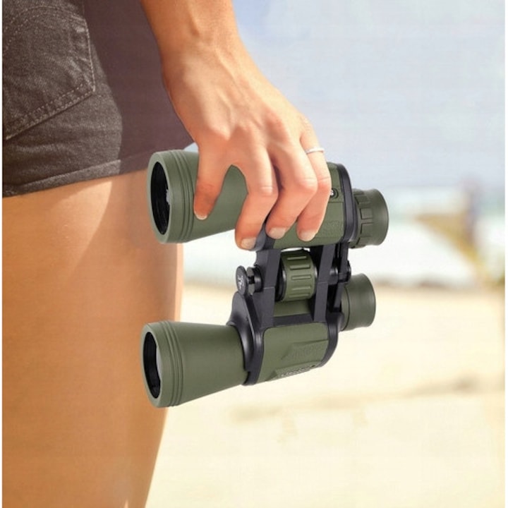 Lorneta militara 20x50, verde, set complet cu husa si curea, dimensiuni 17,5x18,5cm