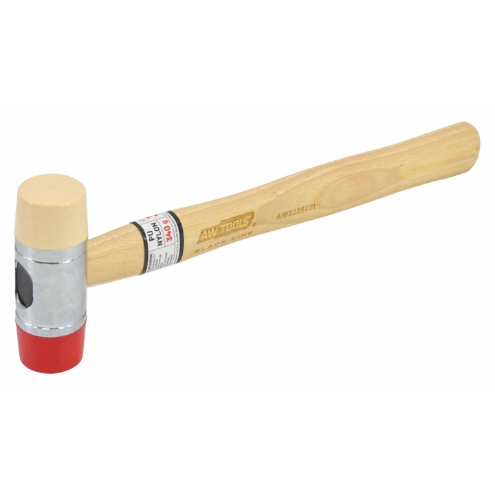 Ciocan de tinichigerie, Awtools, trunchi din lemn, 315mm, 340g, negru