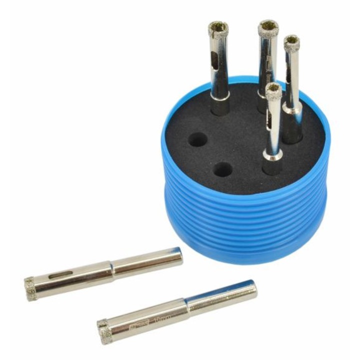 Seturi de coroane pentru gresie, Awtools, 6 bucati, 2x6mm, 2x8mm, 2x10mm, diamante, cilindric