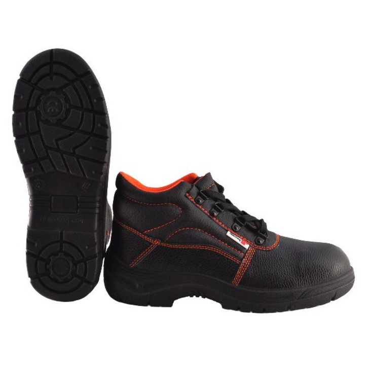 Pantofi protectie, Galmag, piele naturala, S1, negru/portocaliu, 40 EU