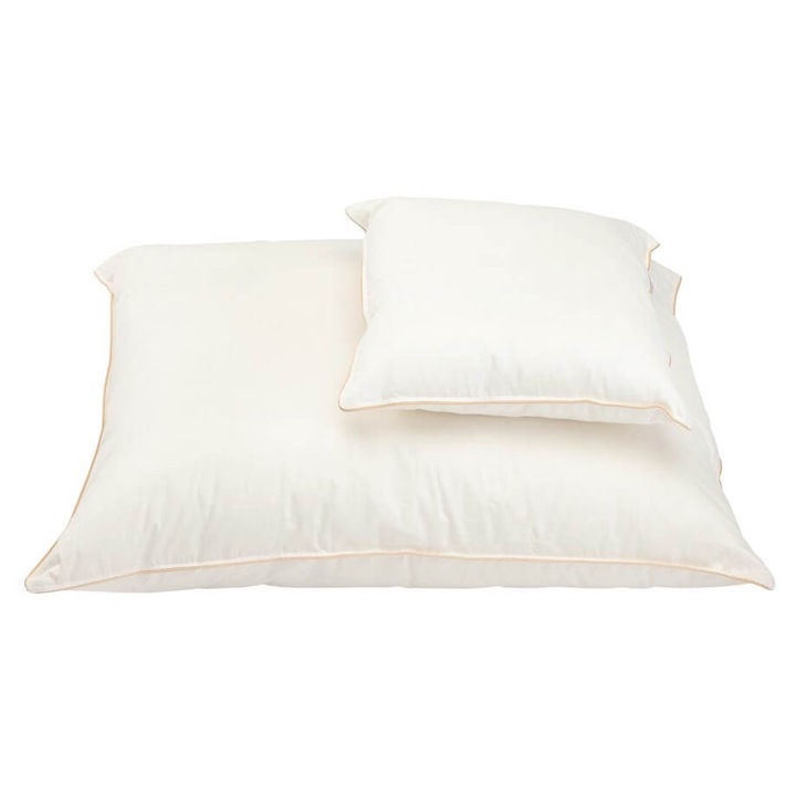 Perna Amz 40x40cm, antialergica, 100% bumbac, umplutura Hollow, crem