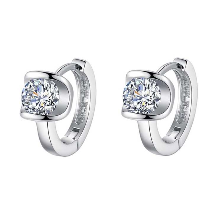 Cercei femei CK argint 925 minimalist geometric 10x10mm