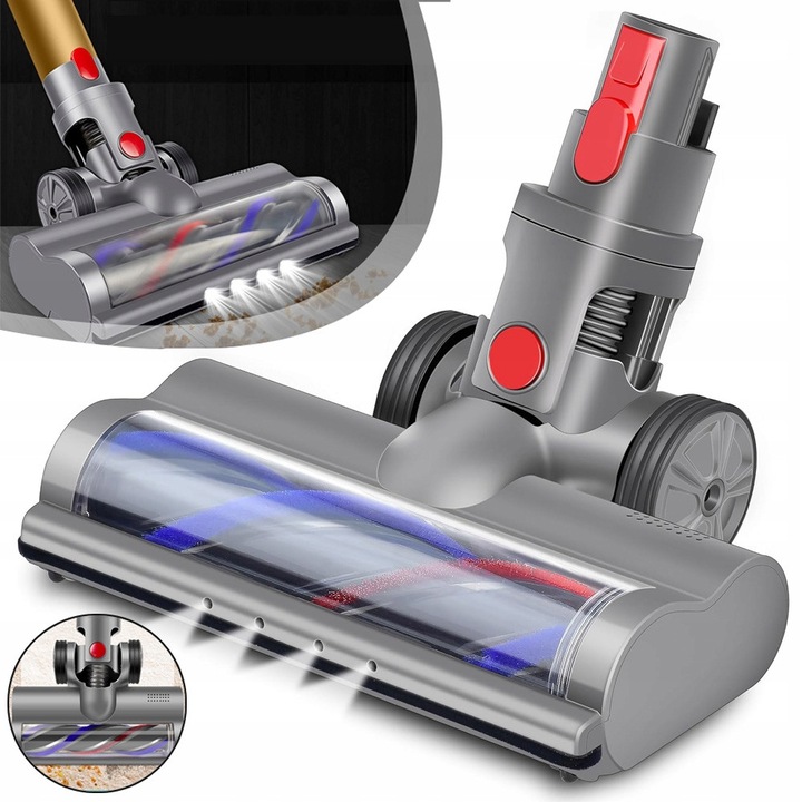 Cap de perie motorizat pentru aspirator Dyson V7 V8 V10 V11 V15, cu LED, pentru podele din lemn și covoare
