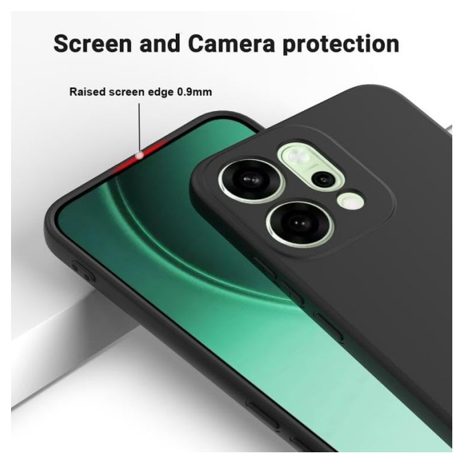 Husa Upzz® Ultra Slim Pentru Oppo Reno14 5G, Silicon Soft Slim, Protectie La Camera, Negru